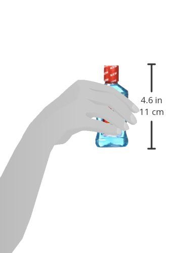 Close-up of Colgate Total Advanced Pro-Sheild Peppermint Blast mouthwash bottle