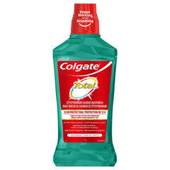 Front view of Colgate Total Advanced Pro-Shield Mouthwash Spearmint 33.8 oz bottle