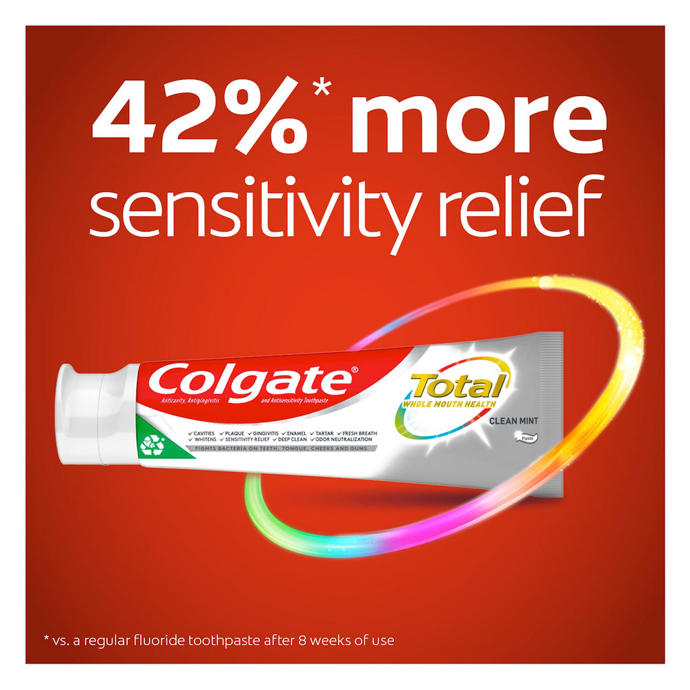Pack shot showing four 4.8 oz toothpaste tubes