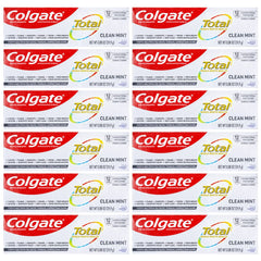 Colgate Total Clean Mint travel size toothpaste 0.88 oz pack of 12 – front packaging
