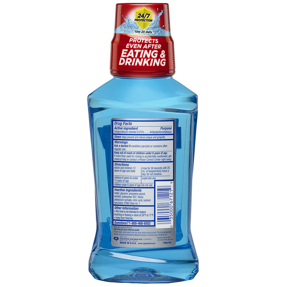 Colgate Total Pro-Shield Mouthwash available in Peppermint Blast, Spearmint Surge, and Wintermint Rush flavors