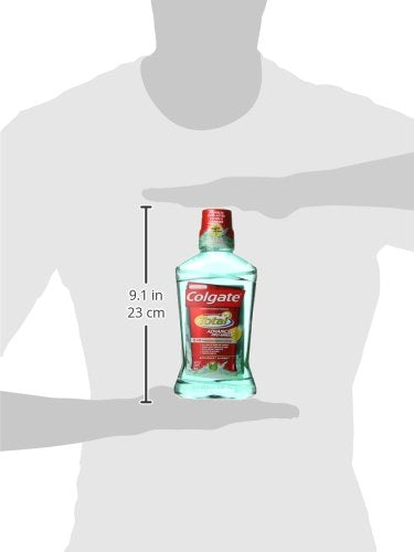 Pouring Colgate Total Pro-Shield Mouthwash into a cap