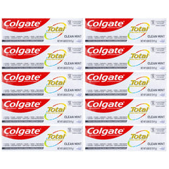Colgate Total Clean Mint travel size toothpaste tube 0.88 oz (24.9 g) pack of 10