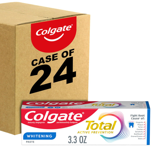 Colgate Total Whitening Toothpaste 24 pack front packaging