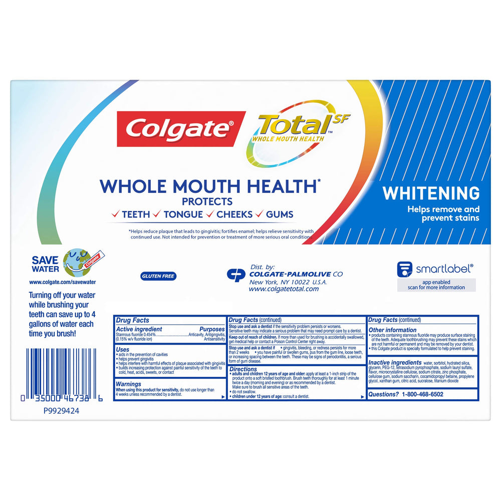 Fresh breath concept with Colgate Total Whitening Toothpaste