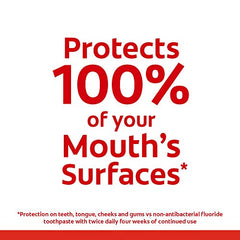 Close-up of Colgate Total Whitening Toothpaste tube showing mint flavor