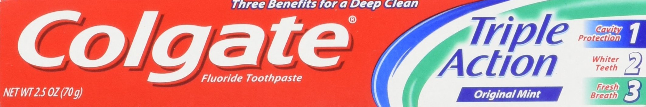 Colgate Triple Action travel-size toothpaste 2.5 oz 8-pack box