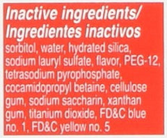 Colgate 2.5 oz travel-size toothpaste packaging with branding