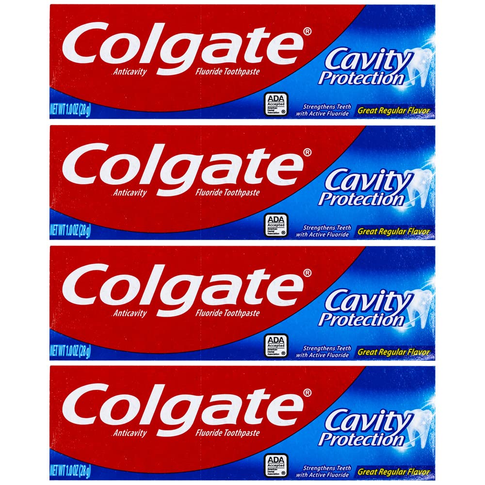 Colgate Cavity Protection Toothpaste Travel Size 1 oz (28g) Regular Flavor – Pack of 4, image 1