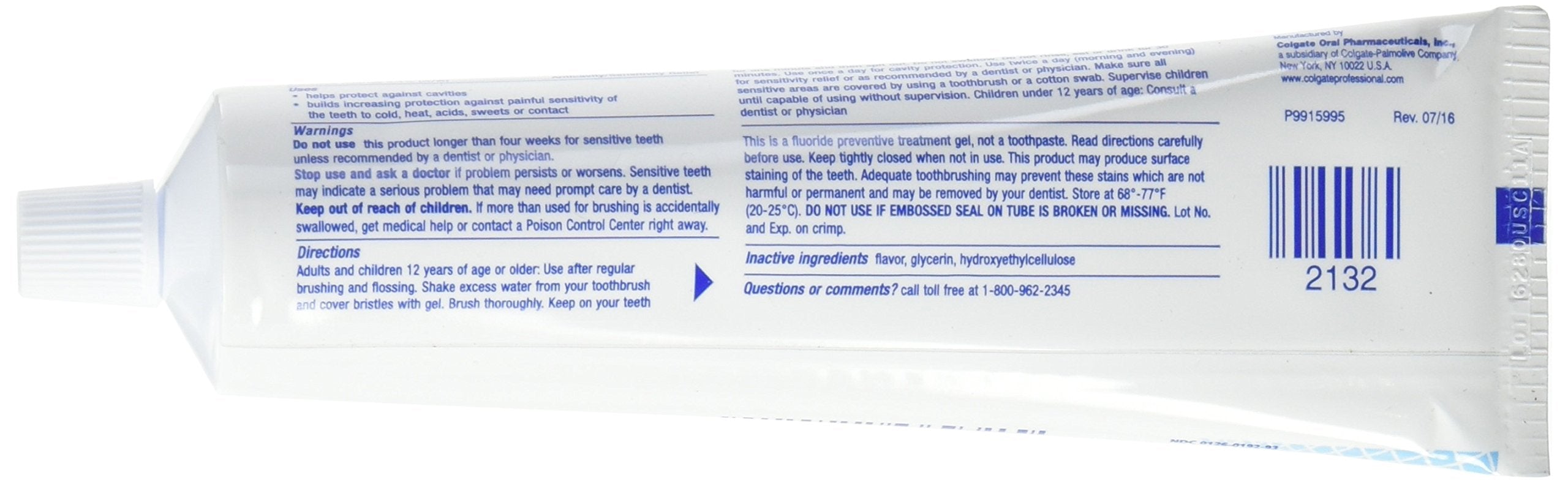 Colgate Gel-Kam fluoride preventive treatment gel for sensitivity protection, mint flavor, 4.3 oz tube