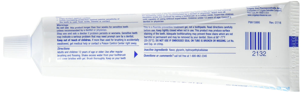 Colgate Gel-Kam fluoride preventive treatment gel for sensitivity protection, mint flavor, 4.3 oz tube