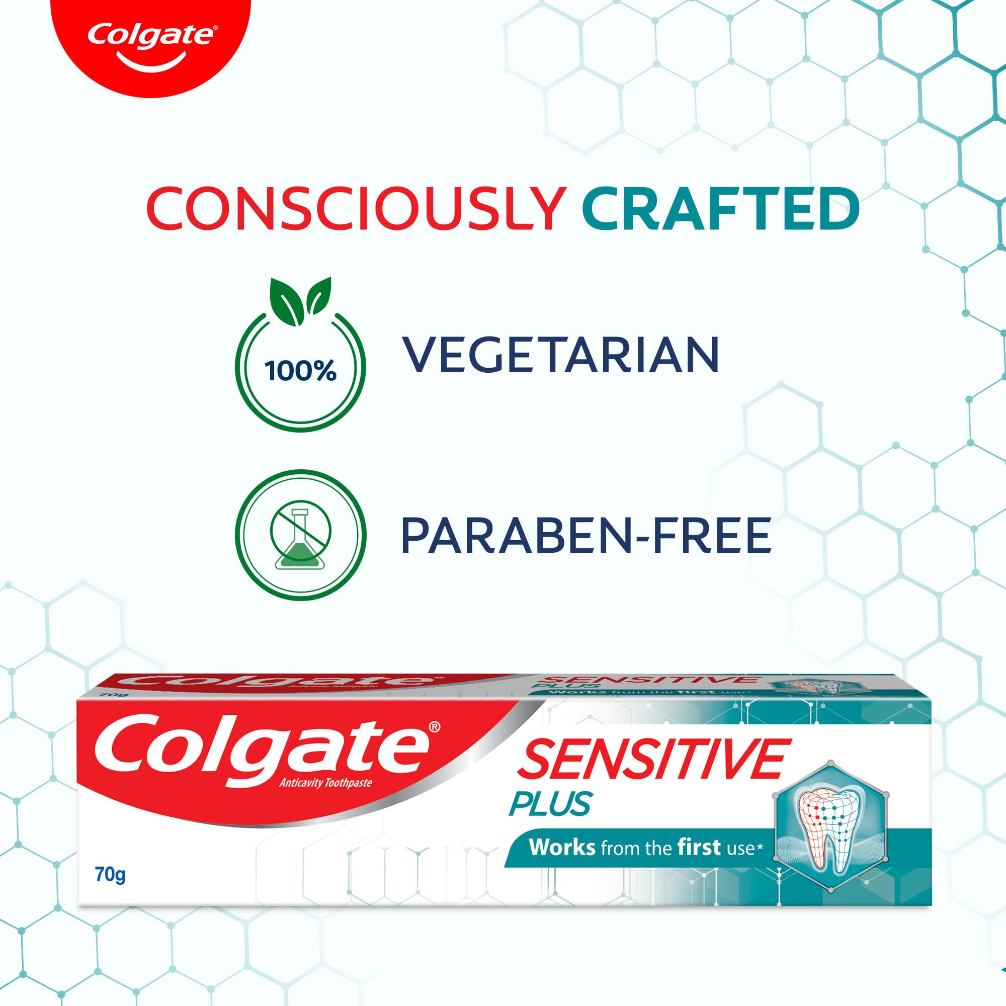 Colgate Sensitive Plus 70g product shot on white
