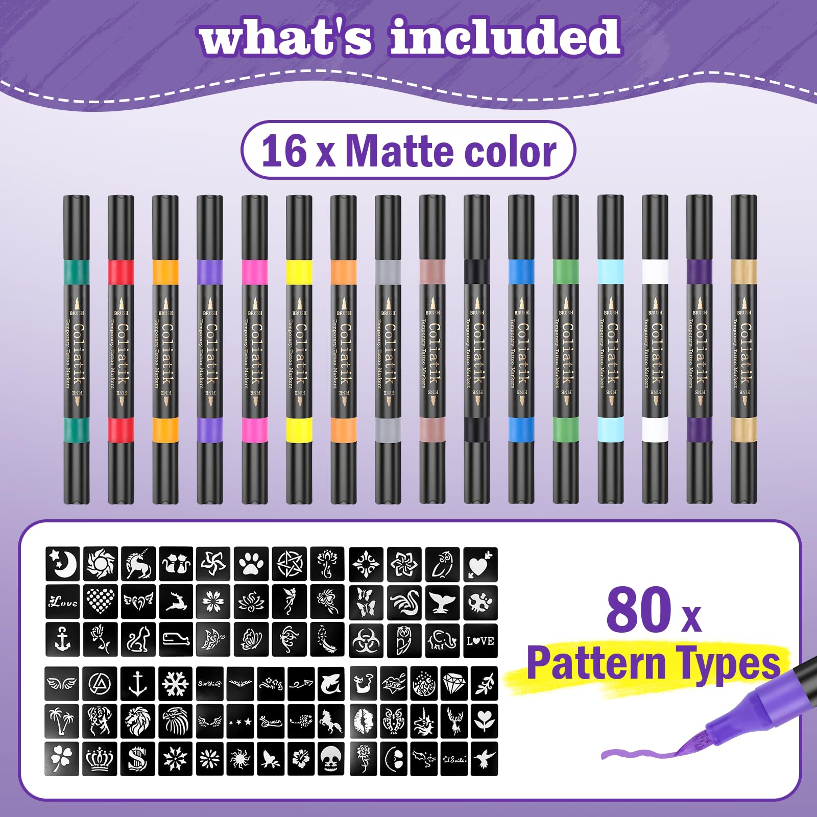 Coliatik dual-tip markers for precise lines and shading.