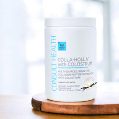 Scoop of vanilla Colla-Holla with powder