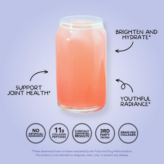 Glass of Blackberry Lemonade Collagen Beauty Blend