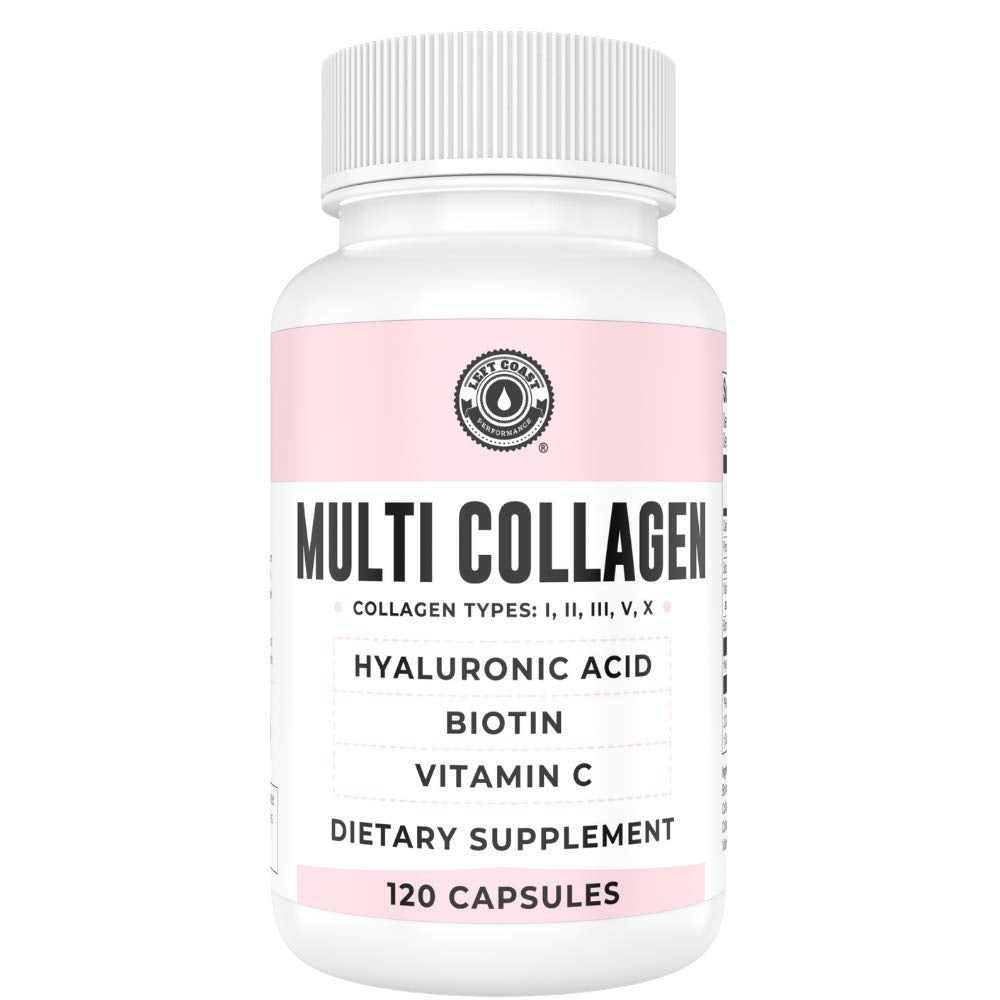 Collagen capsules bottle with Biotin, Hyaluronic Acid and Vitamin C