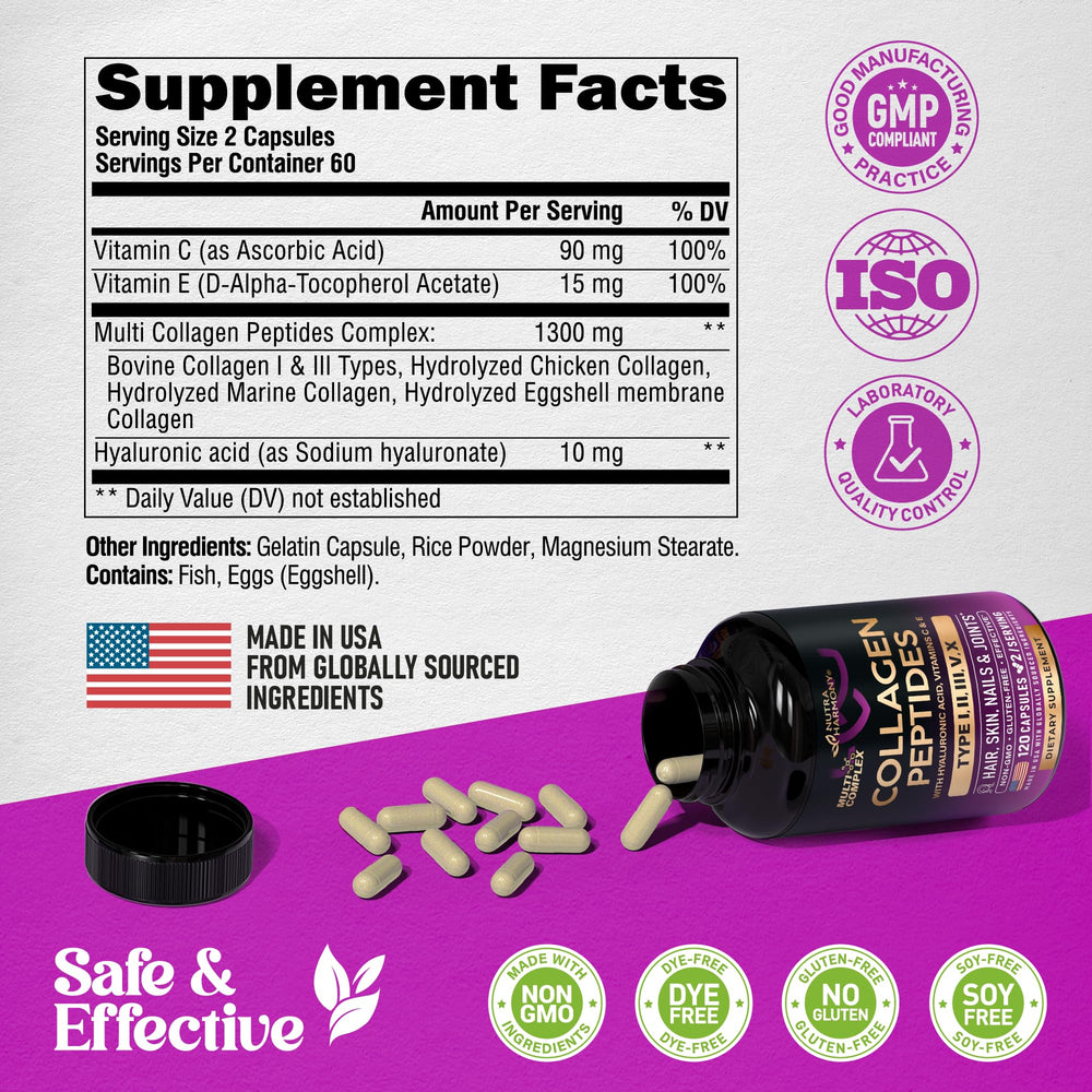 Close-up of collagen capsules