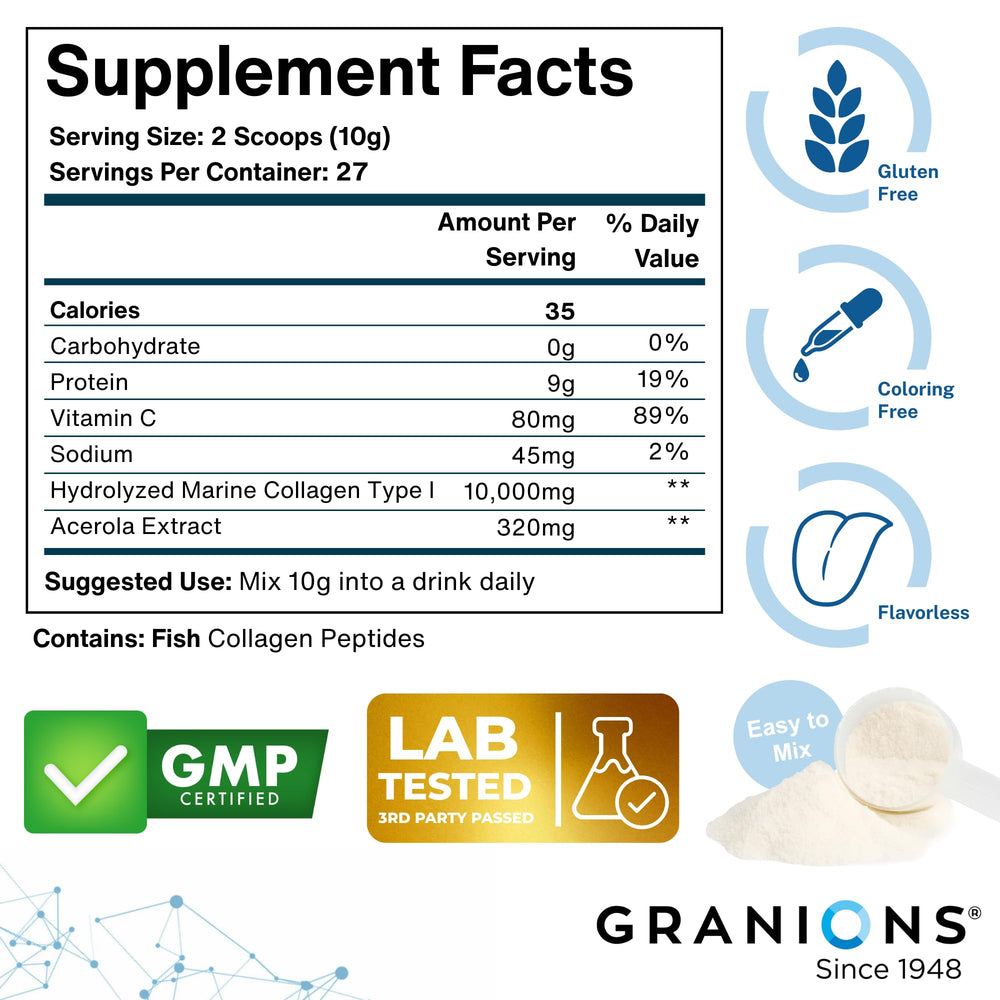 Unflavored collagen powder dissolves quickly in water