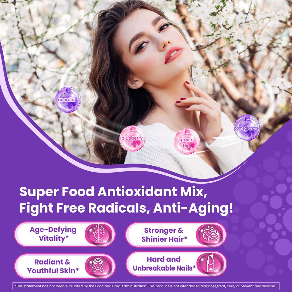 Sugar-free collagen gummies for anti-aging and hair, skin, nails