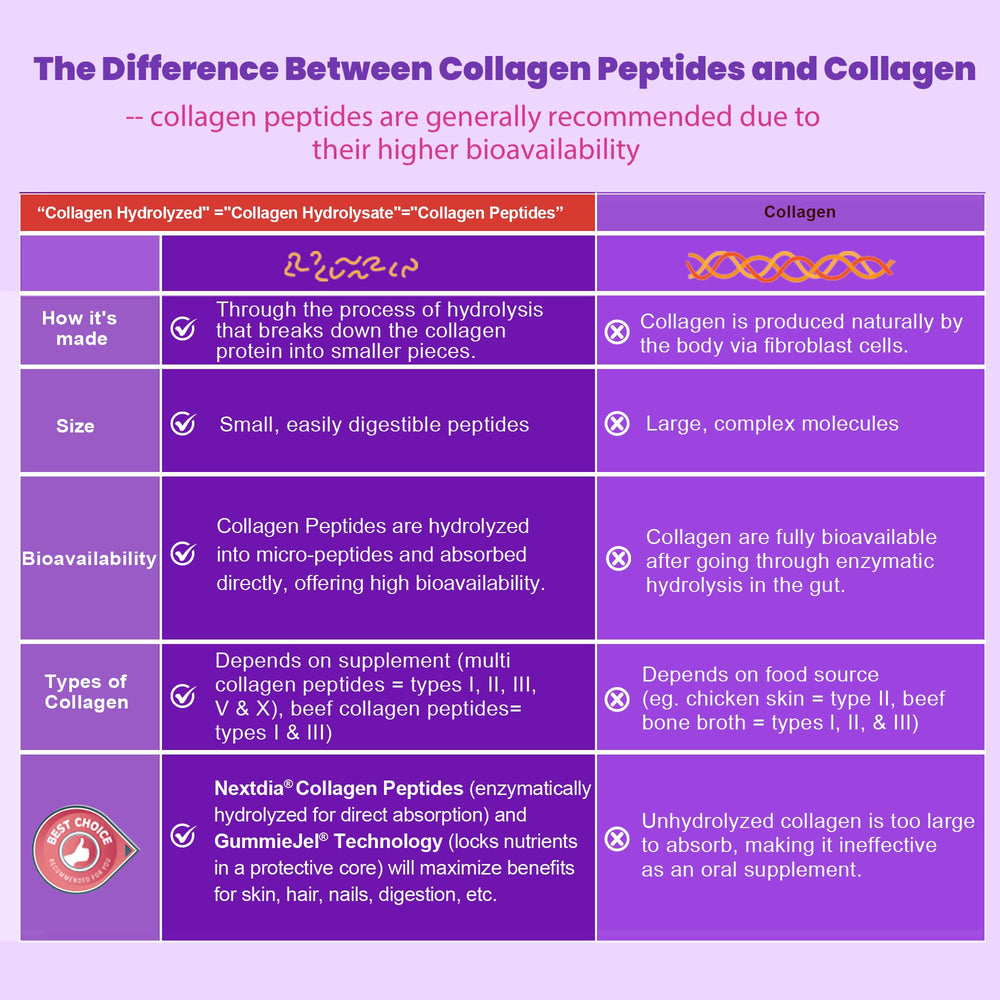 Collagen gummies serving with enzyme icons
