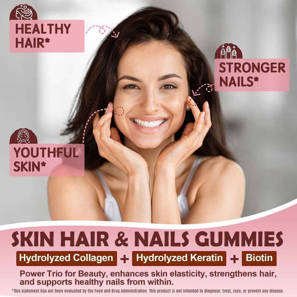 Collagen gummies fortified with Biotin, Keratin and Vitamin D3