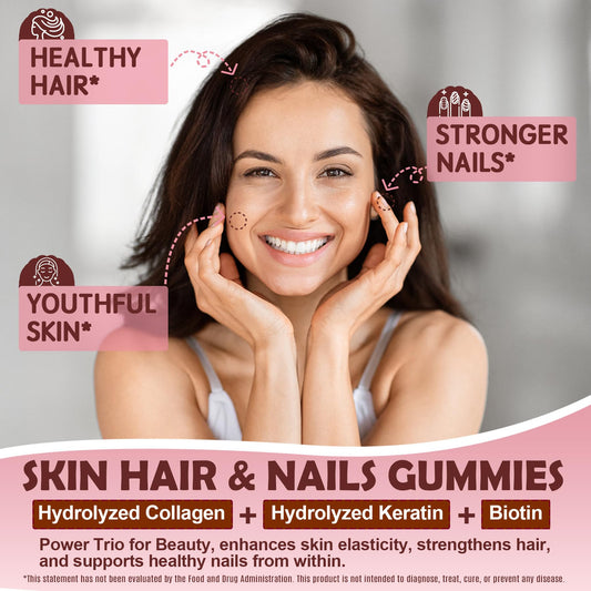 Collagen gummies fortified with Biotin, Keratin and Vitamin D3