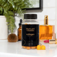 Graphic showing benefits for hair, skin and nails from collagen gummies