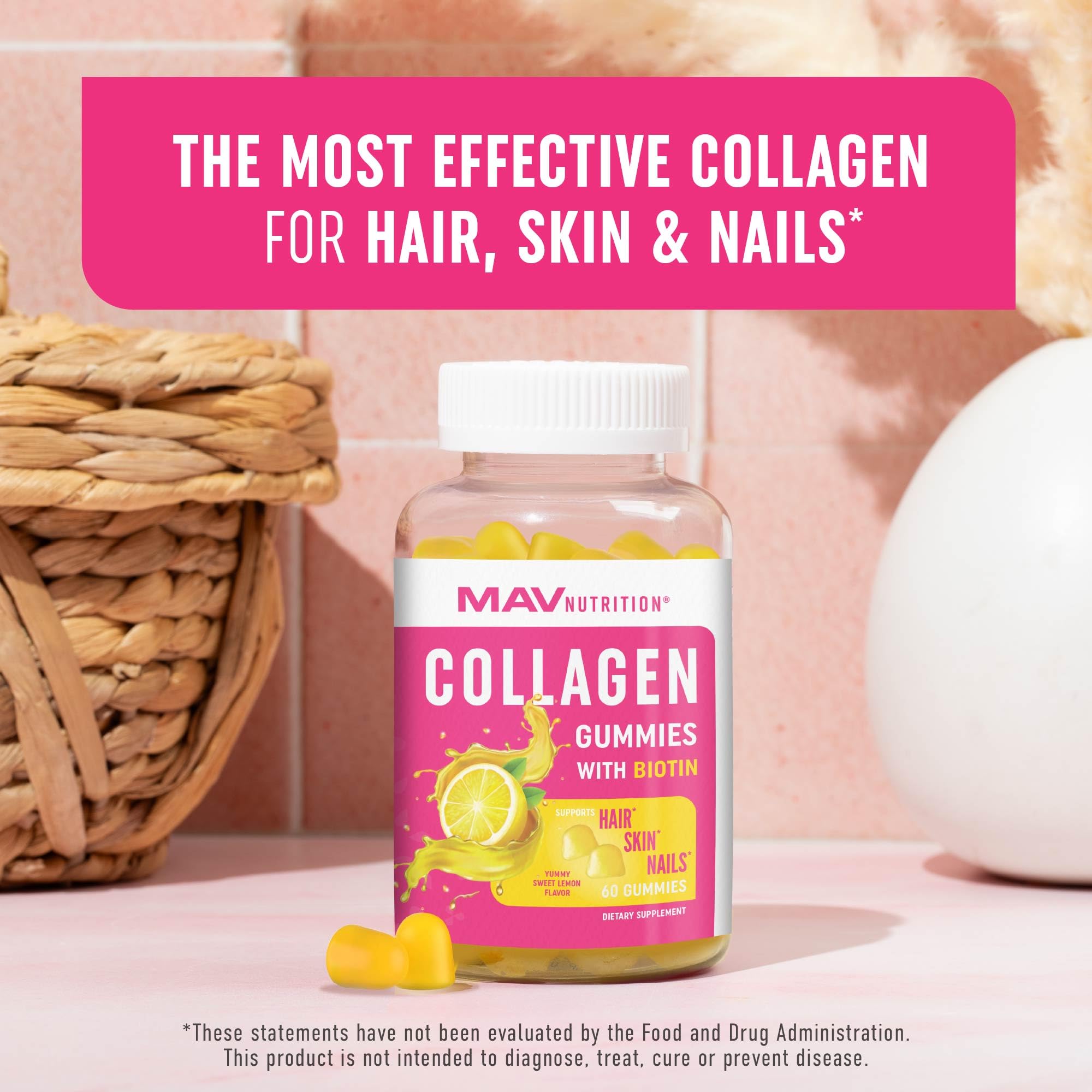 Close-up of gummies for hair, skin, and nails