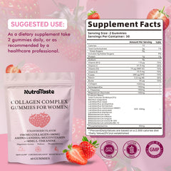 Close-up of strawberry-flavored collagen gummies