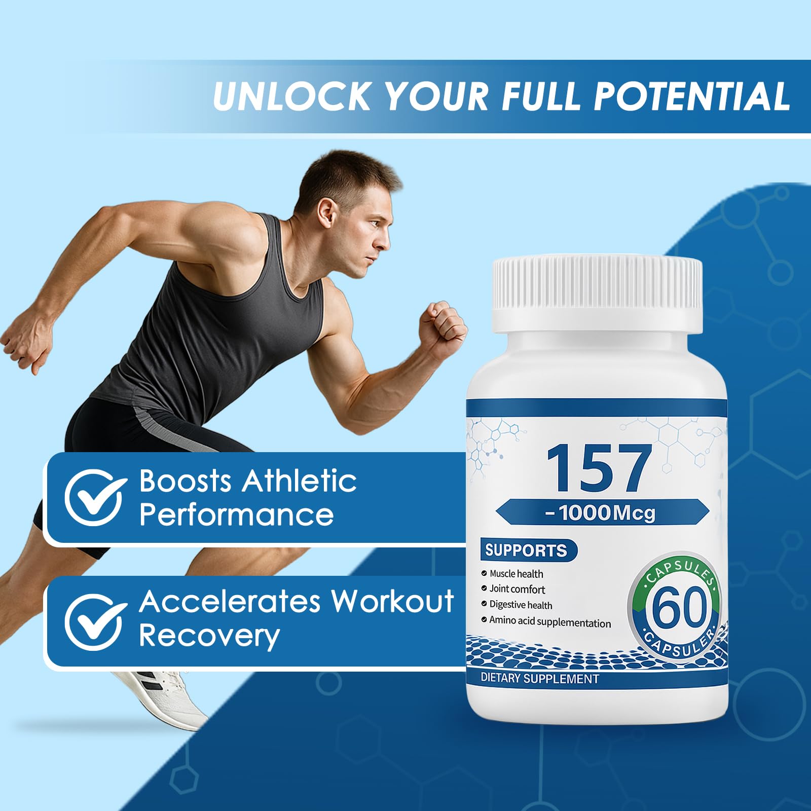 Collagen Peptide Capsules 157 label and packaging