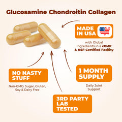 Close-up of Hydrolyzed Collagen Peptides bottle with capsules
