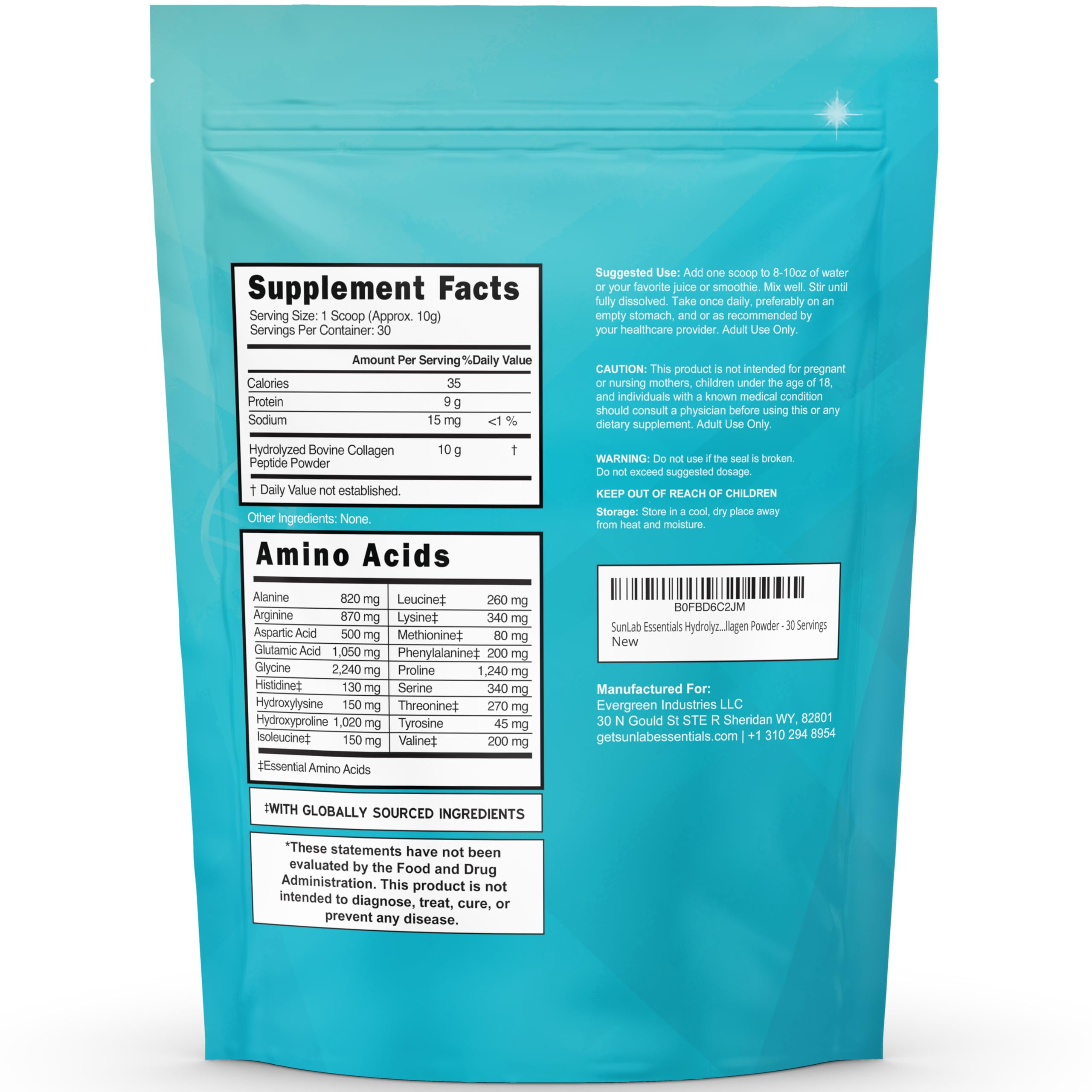 Hydrolyzed bovine collagen Type I & III peptides
