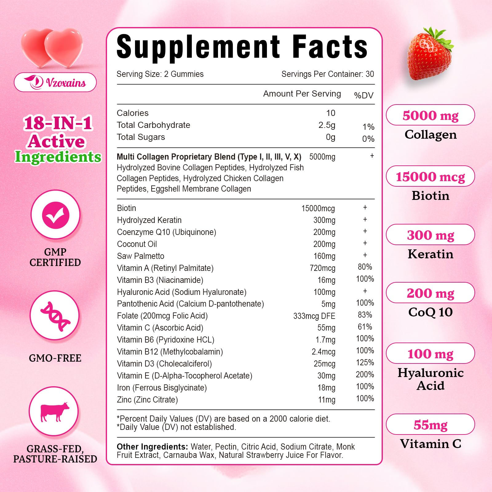 Sugar-free strawberry flavor badge on packaging