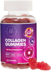Front view of Collagen Peptides Gummies with Biotin 2500 mcg bottle