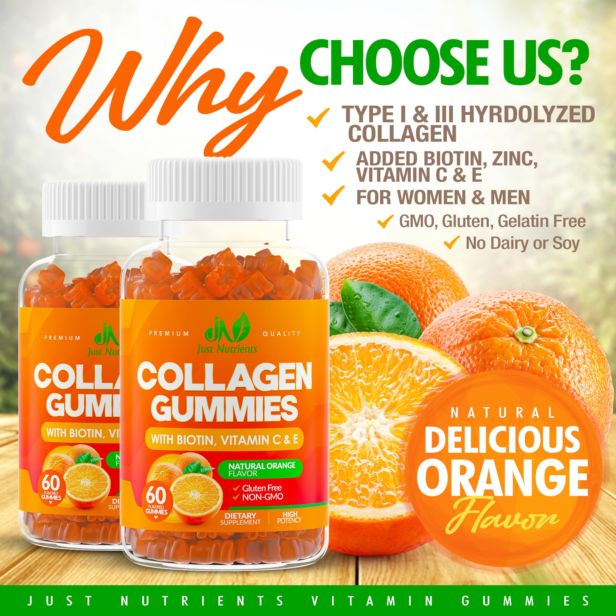 Bottle packaging showing Gluten-Free and Non-GMO labels