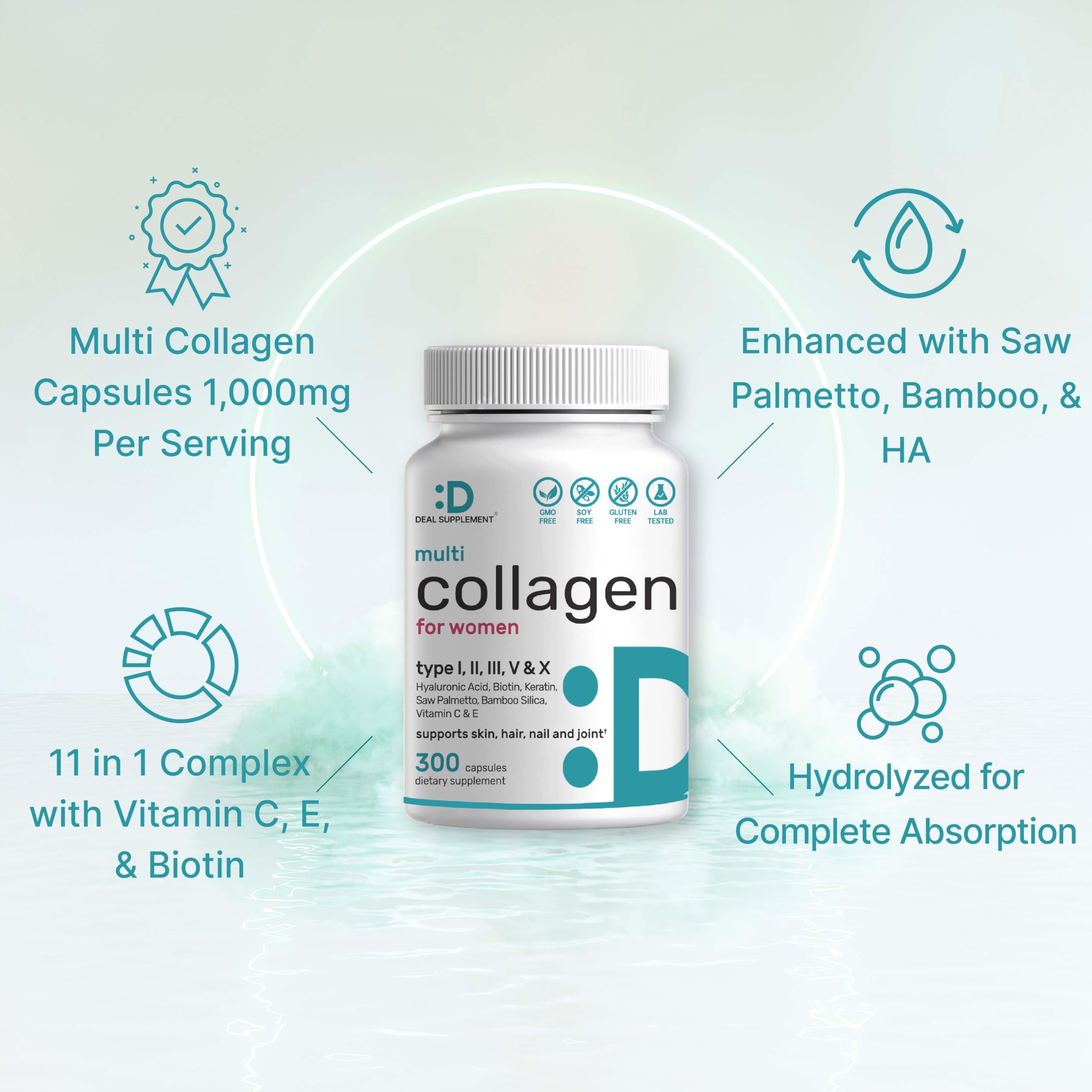 Close-up of hydrolyzed collagen peptides