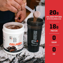 Ingredients: hydrolyzed collagen peptides and hyaluronic acid