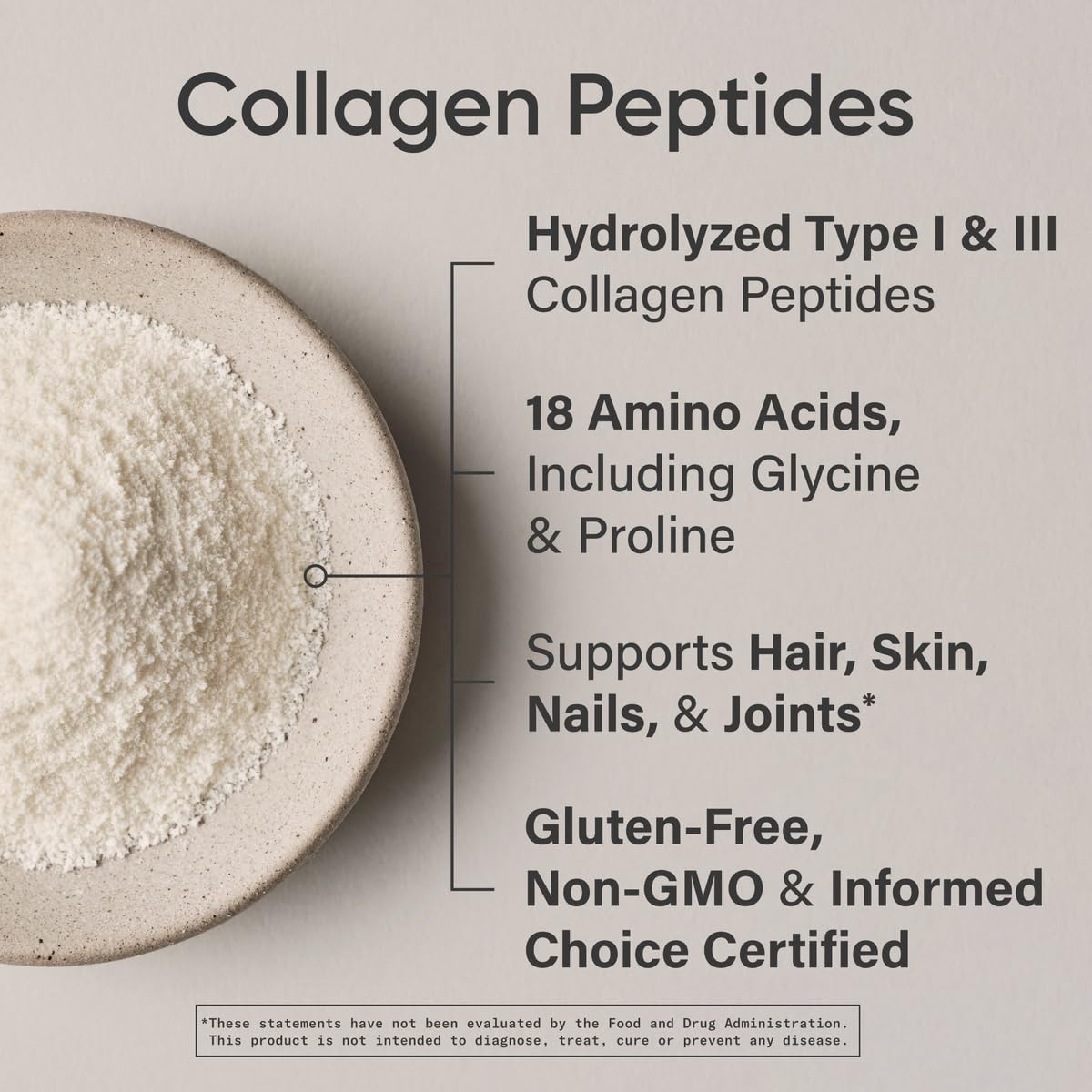 Nutrition facts panel showing per-serving protein and calories
