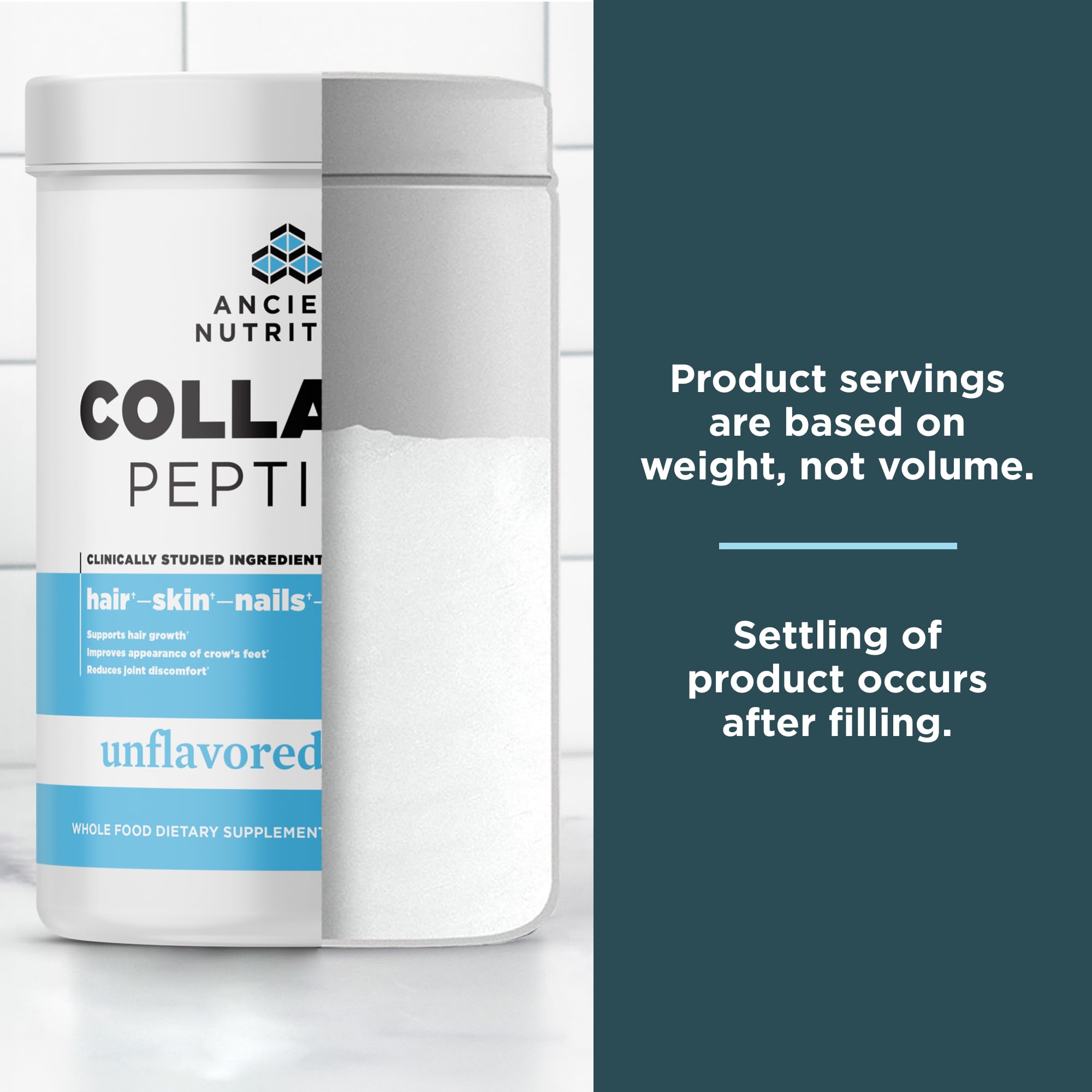 Collagen peptides powder nutrition and 20g per serving