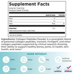 Collagen peptides powder bottle and label