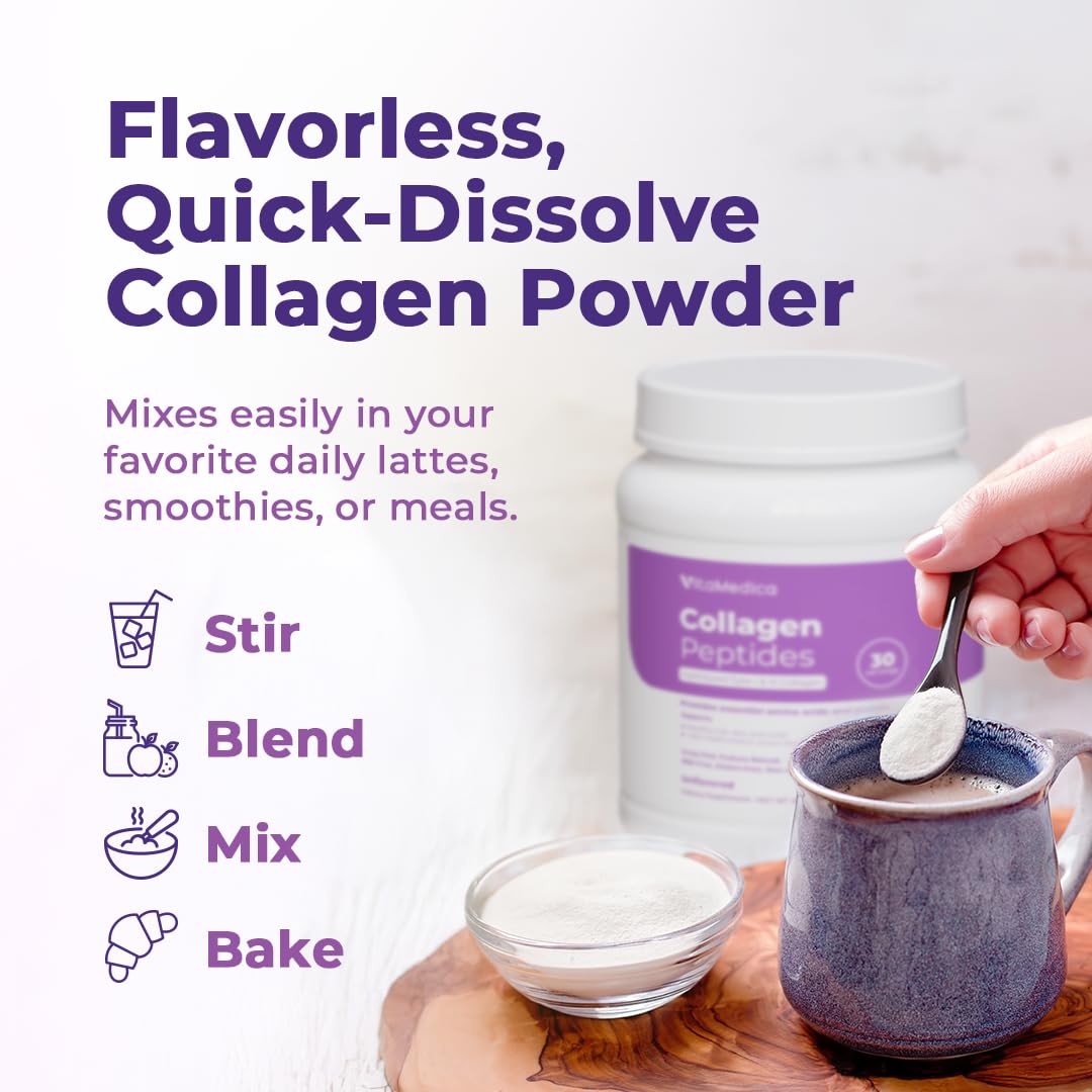 Collagen peptides being added to a smoothie