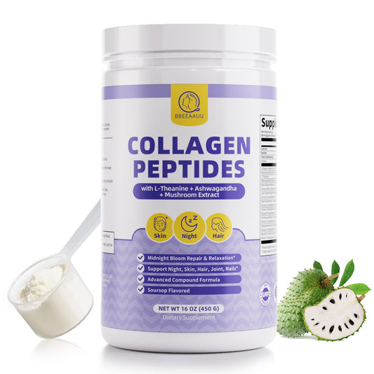 Front view of Collagen Peptides Powder for Women Night Repair bottle
