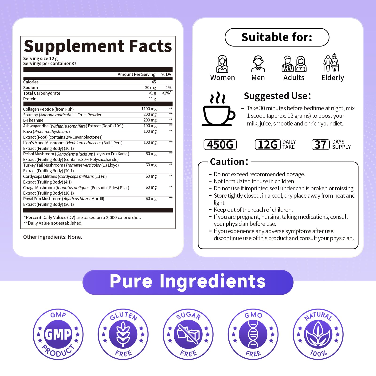 Soursop flavored collagen peptides packaging