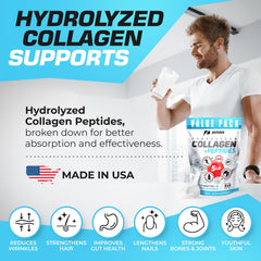 Grass-fed sourcing emblem on collagen powder packaging