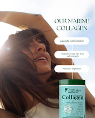 Collagen powder being added to coffee or smoothie