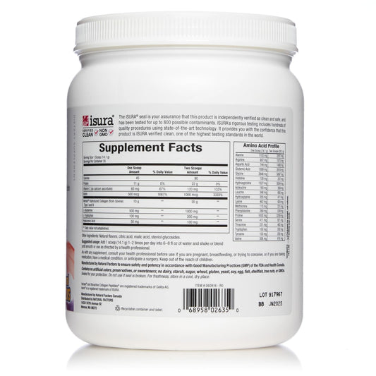 Collagen powder with Verisol bioactive peptides close-up