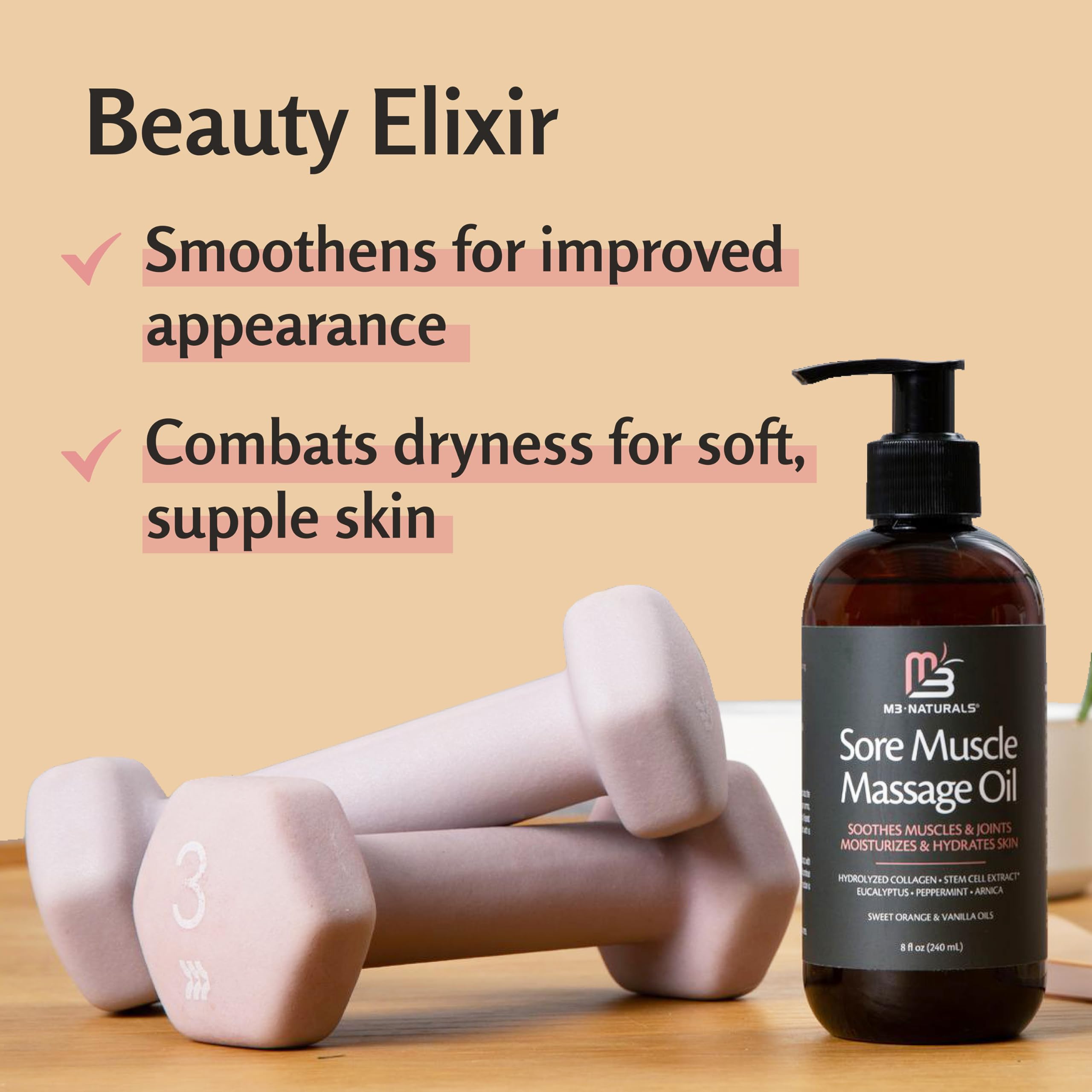 Collagen and stem cells arnica oil for skin tightening