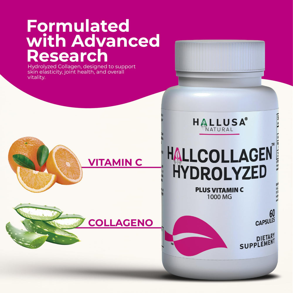 Bottle of Hydrolyzed Collagen Plus Vitamin C 1000 mg