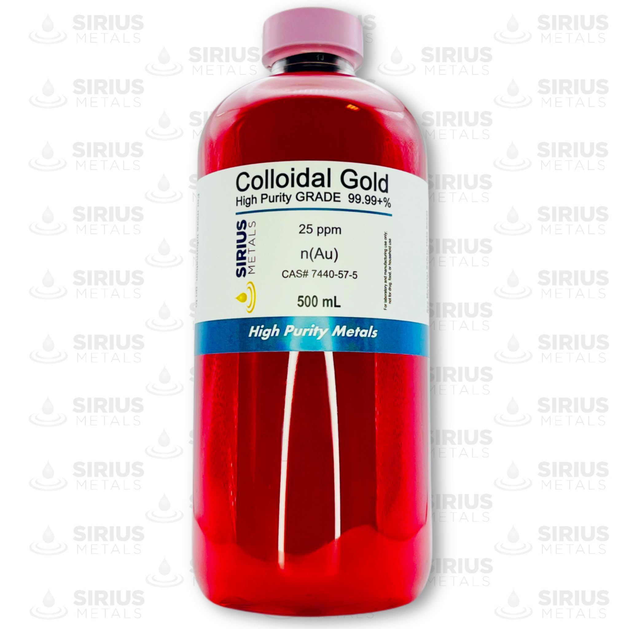 Close-up of gold nanoparticles in colloidal suspension (25 ppm)