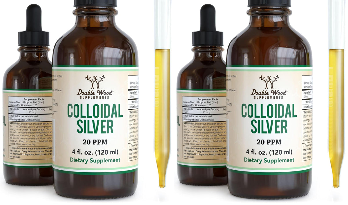 Colloidal Silver 20 PPM 4 oz bottle with dropper